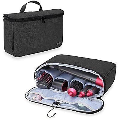 Teamoy Travel Storage Bag Compatible with Dyson Airwrap Styler, Portable Travel Organizer for Airwrap Styler and Accessories, Top-Opened, Black