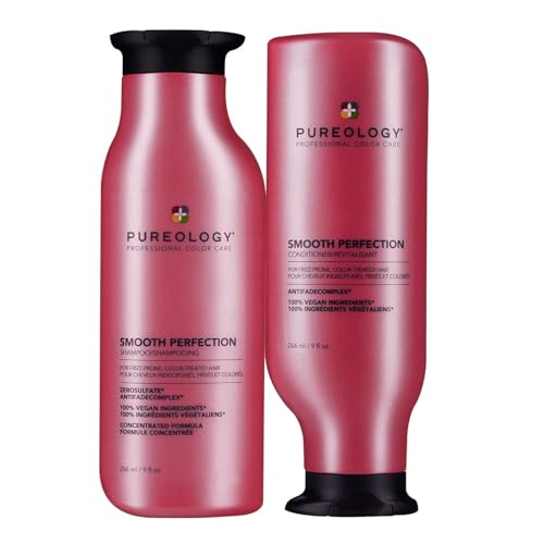 Pureology Smooth Perfection Shampoo & Conditioner Set - For Frizz-Prone Color Treated Hair, Sulfate-Free
