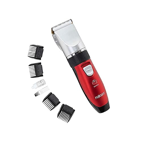 Cordless Hair Trimmer - Mens Grooming Kit Haircut Machine for All Hair Type - Adjustable Length Ceramic Blade - Low Noise - 4 Combs for All Hair Types Rechargeable