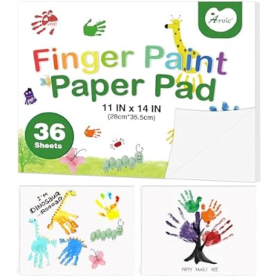 AROIC 36 Sheets Finger Paint Paper 11 x 14 inches, Fingerpaint Paper Art Supplies, Art Painting Pad Set for Finger Painting, Drawing for Children Age 13 and Adult