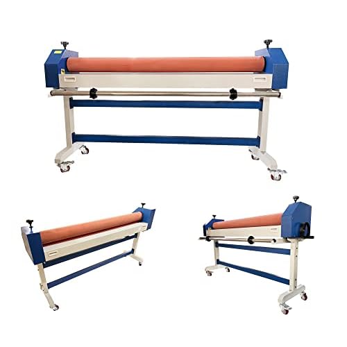 Cold Laminator Machine Manual Vinyl Photo Film Cold Laminator Hand Crank Pressure Cold Roll Laminator with Maximum Laminating Width 51 Inch and Thickness 1 Inch for Home Office School