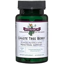Vitanica Chaste Tree Berry Extract, Vitex Chasteberry Supplement for Women, Hormone Balance and Menstrual Cycle Support, Non-GMO, Vegan, 2 Month Supply, 60 Capsules