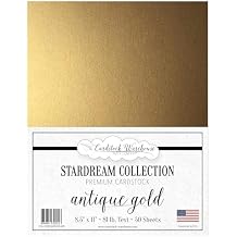 Cardstock Warehouse Stardream Antique/Dark Gold Light-Weight Text Paper - 50 Sheets, 8.5 x 11" 81 lb. / 120 GSM Premium Pearlescent Dark Gold Paper for High-end Printing, Flowers & DIY Projects