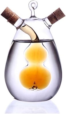 BRYER Olive Oil and Vinegar Dispenser Bottles, Kitchen 2 in 1 Glass Oil and Vinegar Dispenser, Dual Glass Oil Dispensing Container for Kitchen Cooking, Transparent
