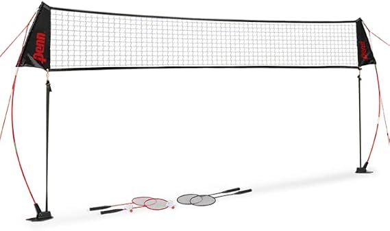 Penn Premium Easy Setup Badminton Set, Includes 4 Rackets and Shuttlecocks