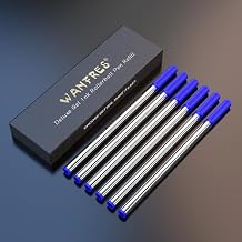 Gel Ink Rollerball Pen Refills - Amazing Luxury Ballpoint Pen Refills 0.5mm, Blue 6-Pack. Compatible with Scriveiner/BEILUNER/WEMATE/Pilot G2/YIVONKA/Waterman/Penneed Luxury Pen and Fancy Pen