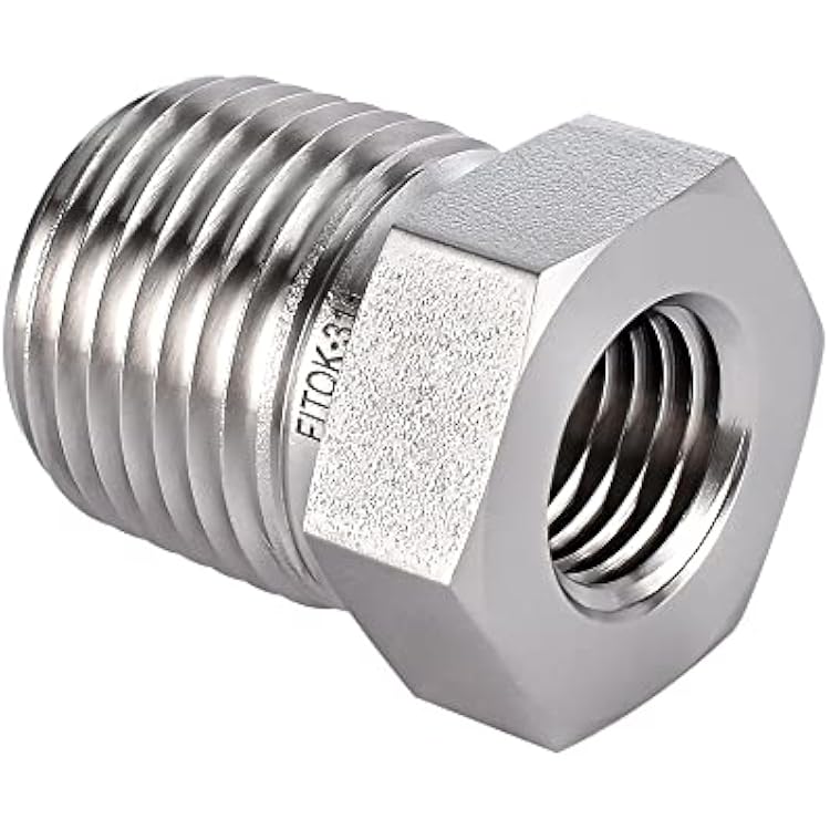 316 Stainless Steel Reducing Bushing 1 12 Male NPT 1 Female NPT, 5000 psi,SS-PRB-NS24-NS16