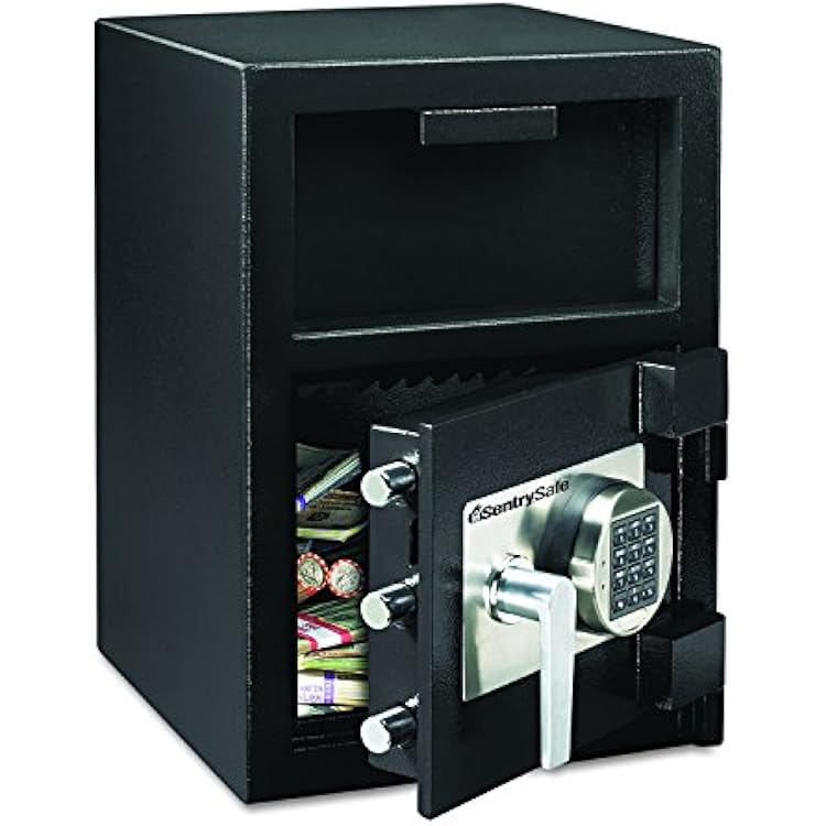 Sentry Safe DH109E Depository Safe, 1.09 ft3, 14w x 15-35d x 24h, Black SENDH109E