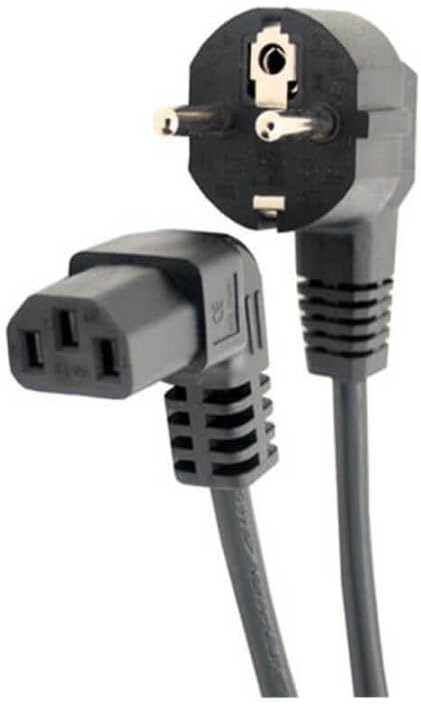 C13 Power Cable - 90 Degree L End - Right Angle - Standard Power Cable - 1.8 mt