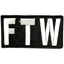 FTW White on Black Patch Small Iron-on Patches for Biker Vest or Jacket
