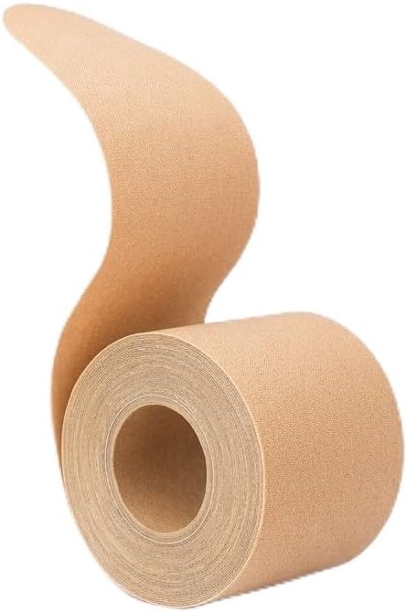 NutraBella Görünmez Göğüs Lifting Bandı, Ten Rengi, 5 cm x 5 Metre, Güçlü Yapışkan, Terlemeye Dayanıklı, Sütyensiz Destek Sıkılaştırıcı Etki