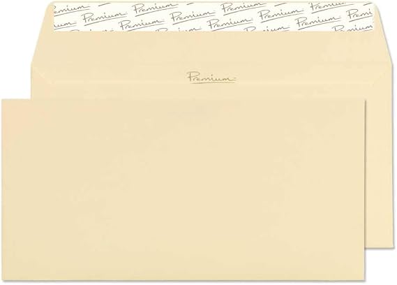 Blake Business - Vellum Cream Envelopes DL (110 x 220 mm) - Pack of 25 - Premium 120GSM - FSC Certified - Peel and Seal Manilla Envelopes - Business Office Supplies - Laser & Printer Compatible 51254