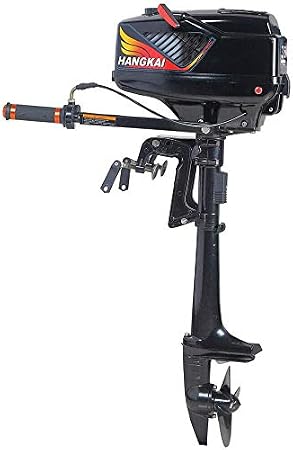 3.6HP Outboard Motor, 55CC 2-Stroke Engine Fishing Inflatable Boat Motor Water Cooling System Outboard Durable Cast Aluminum Construction for Superior Corrosion Protection