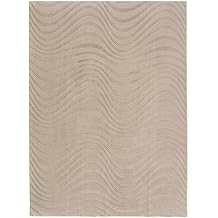 Gertmenian Indoor Shag Area Rug - 6x9 Medium, Stain Resistant, Ideal for High Traffic in Living Room, Bedroom, Entryway - Striped, Ivory, 27426
