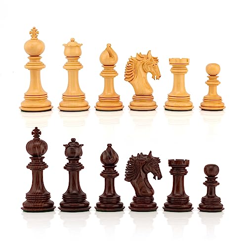 4.5 The Empero Luxury Artisan Series Chess Pieces Only - Triple Weighted Rosewood & Boxwood