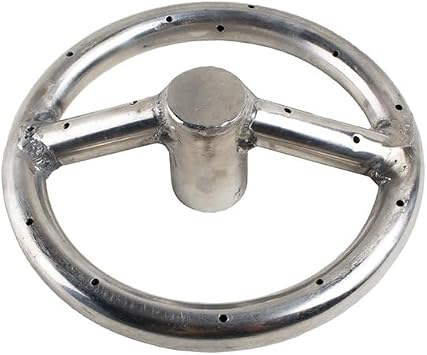 HPC Fire Round Stainless Steel Fire Pit Burner (FRS-6-LP), 6-Inch, Propane Gas