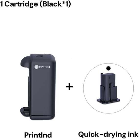 EVEBOT PrintInd Portable Industrial Inkjet Printer with Quick-Drying Permanent Inks - Efficiently Print Patterns on Various Surfaces Metal Glass Plastic Canvas