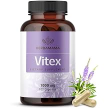 HERBAMAMA Vitex Chasteberry Supplement for Women Menopause Supplements* for Women with Vitex Berry 1000 mg Chaste Tree Berry per Serving for Hormone Balance & Cycle Support* 50-Day Supply