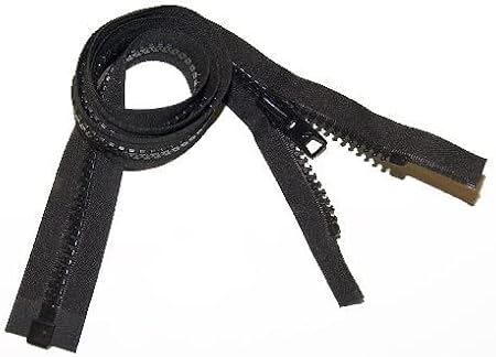 YKK Brand Zipper, Black #10 Separates at The Bottom, Marine Grade Metal Tab Slider, Heavy Duty (60" Inches)