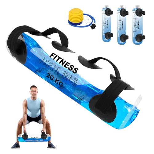 KOMCLUB Aqua Bag Workout, Adjustable Training Bag and Power Bag with Water, Core and Balance Trainer, Portable Stability Fitness &Full Body Exercise Equipment for Weight