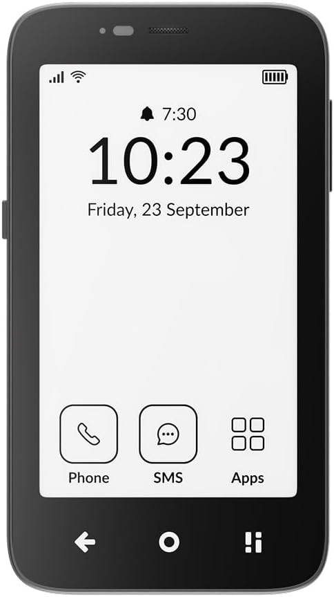 mudita Kompakt Minimalist Dumb Phone with E Ink Display Unlocked Cell Phone for Focus, Privacy & Distraction-Free Living, Long Battery Life, Bluetooth, Easy to Use - Pebble Grey