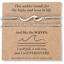 SAM & LORI Anklets Ankle Bracelets for Women Waterproof Anklets Bestie Sister Best Friend Birthday Gifts Beach Jewelry Adjustable Stainless Steel