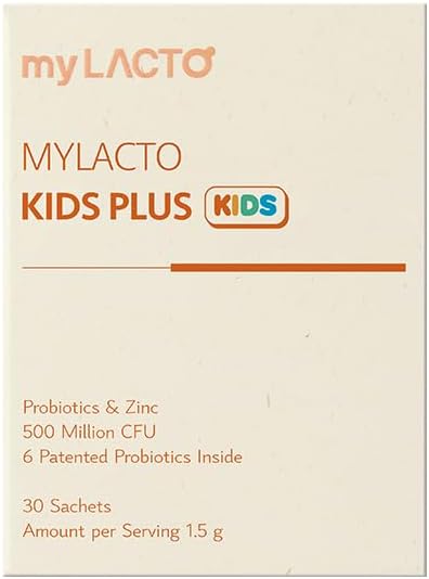 Kids Plus Probiotics for Kids & Children Gut Health with Lactobacillus & Immune, Zinc 500 Million CFU Lactobacillus 1.5g x 30pcs Made in South Korea