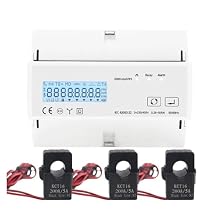 Consumption Meter 230VAC Wattmeter 3 Phase Bidirectional Energy Meter with 3PCS Split Type Transformer CT(Meter 3PCS CT 200A)