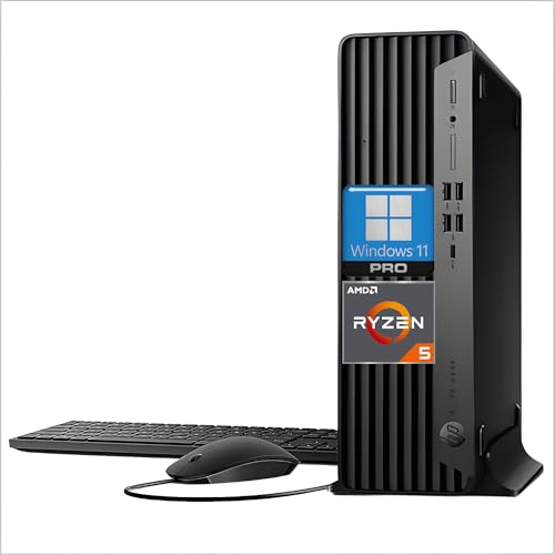 HP EliteDesk 805 G9 Business Desktop Computer, AMD Ryzen 5 8500GBeats i7-11700, 32GB DDR5 RAM, 1TB PCIe SSD, Radeon 740M Graphics, DP, 2-Monitor Support 4K, Wi-Fi, HDMI, SFF, Windows 11 Pro