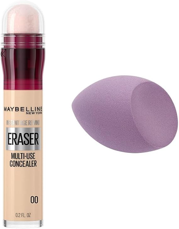 Maybelline New York Instant Anti Age Eraser Kapatıcı, 00 Ivory, 6.8 ml & Hediye Makyaj Süngeri
