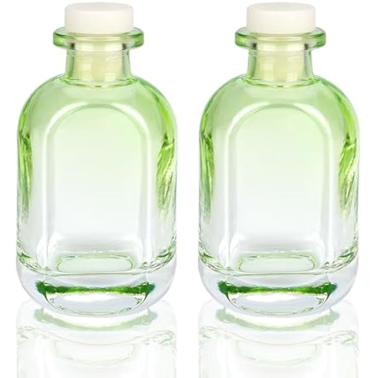 Glass Diffuser Bottles 2 Pack 5oz150ml Reed Diffuser Bottle Empty Diffuser Bottle Refillable Aromatherapy Storage Container Reed Diffuser Sticks BottlesGradient Green