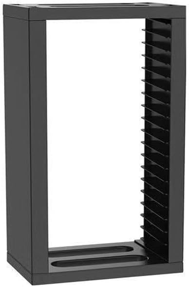 Video Game Disc Rack Tower Storage Holder Stand with Controller Organizer for DVD Games and Accessories Black ABS Material Space Saving Display Shelf for Gaming Enthusias(TP4-19221)