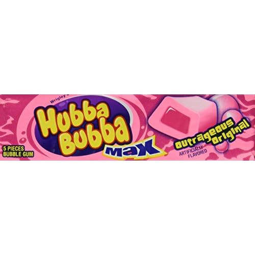 Hubba Bubba Max Outrageous Original Gum, 5 Count Pack of 18