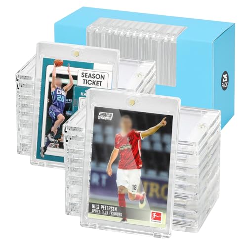 Magnetic Card Holder 35PT one Touch Card Holder, Magnetic Closure, Super Clear, Double-Sided Protective Film, Durable & Easy to Use Perfect for Trading, Sports & Collectible Cards Pack 25