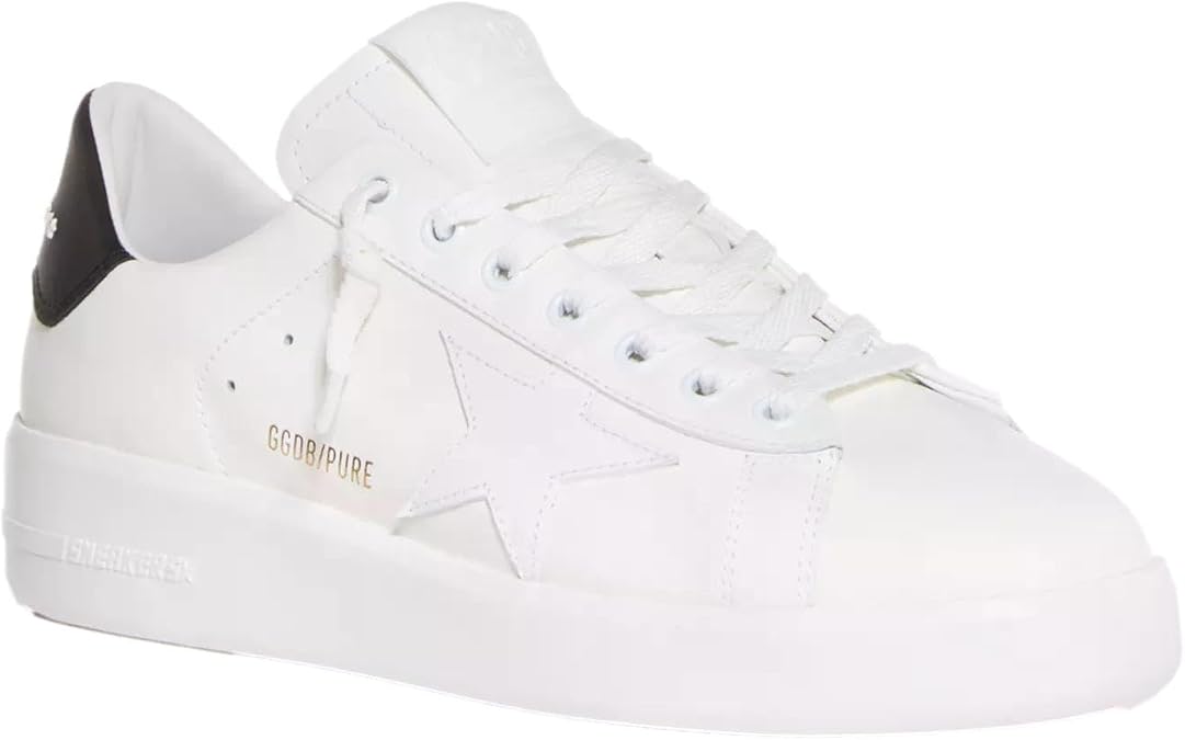 Golden Goose Women's Pure Star Leather Sneakers, Optic White/Black