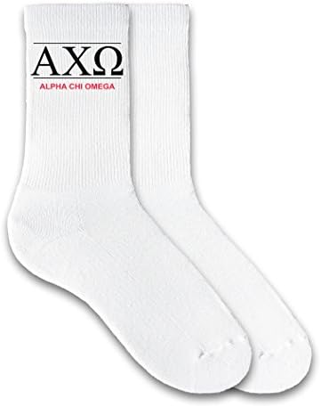 sockprints Sorority Greek Letters and Name - Crew Socks