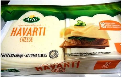 ARLA Havarti Sliced Cheese 907g Shipped Refrigerated