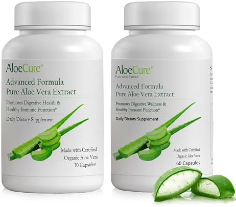 AloeCure Organic Aloe Vera Capsules 2 Pack - 30 caps + 60 caps