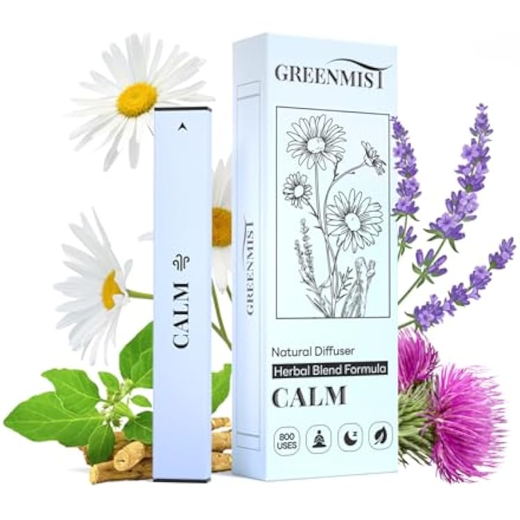 GreenMist Ashwagandha Diffuser Pen All Natural Anxiety Pen for Relaxation | Herbal Diffuser Pen Ashwagandha with Calming Blend of Ashwagandha, Lavender, Chamomile & Rhodiola