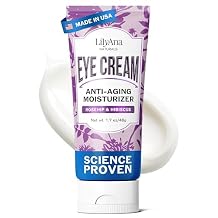 LilyAna Naturals Eye Cream for Dark Circles and Puffiness, Under Eye Cream for Wrinkles and Bags, Anti Aging - helps Improve Dryness; for Sensitive Skin - 1.7 oz - Made in USA