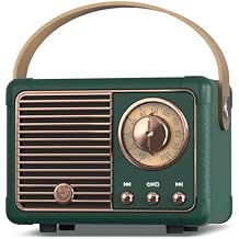 Retro Bluetooth Speaker, Portable Mini Wireless Speaker with Crystal Clear Stereo Sound, Retro Decor for Bedroom Office Kitchen, Birthday Gifts Ideas for Women Men Teens (Green)