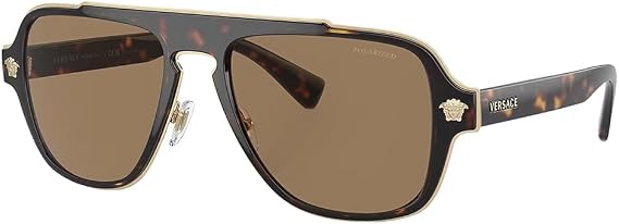 Versace Man Sunglasses Black Frame, Dark Grey Lenses, 56MM