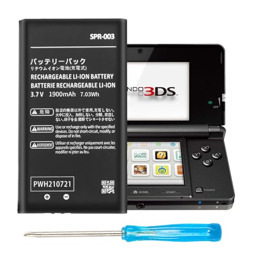 SPR-003 Battery for Nintendo 3DS XL,New 3DS XL,New 3DS LL,3DS LL Game Console, Li-ion Replacement Battery for SPR-003 RED-001 with Tool, 3.7V, 1900mAh, Not for 2DS 3DS