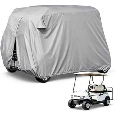 moveland 4 Passenger Golf Cart Cover for EZ GO, Club Car, Yamaha, All Weather Outdoor Protection Weatherproof Dustproof, GreyUp to 80 Inch