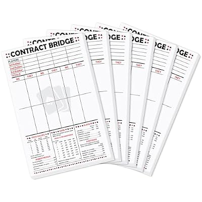 party greeting 150 Sheets Contract Bridge Score Pad and Tallies Contract Bridge Score Notepad Canasta Score Pads Print with Trick Rubber Bridge Party Bridge Playing Cards Large Print Game Scoring Card