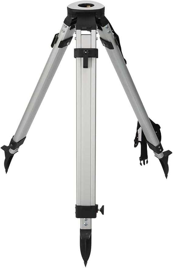 Surveying Tripod, Aluminum Survey Tripod with 5/8-Inch 11-Threaded Flat Head with Dual Lock for Total Station Theodolite Auto Level (SJA30-FCD)