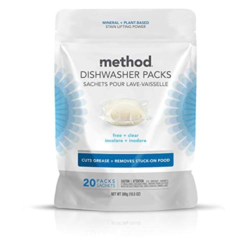 Method Power Dish Dishwasher Soap Packs, Free  Clear, 20 Load,1 count