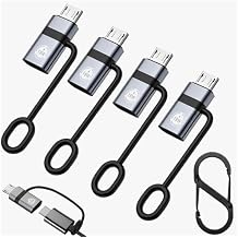 USB C to Micro USB Adapter (4 Pack),Type C Female to Micro USB Male Adapter,Suitable for Samsung Galaxy S6/S7 Edge,LG Nexus 4/5/6 and Many Other Devices (Gray)