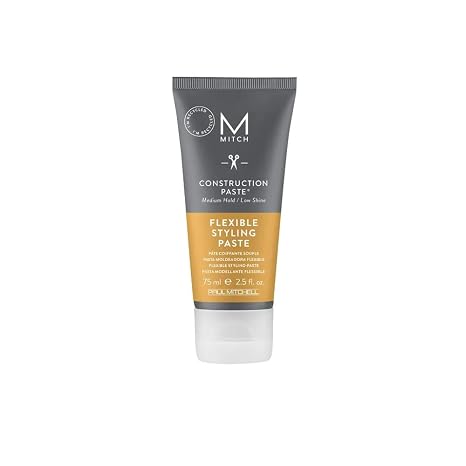 MITCH by Paul Mitchell Construction Paste for Men, Medium Hold, Low Shine, For All Hair Types + Short to Medium Hair, 2.5 fl. oz.