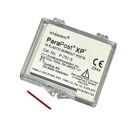 Coltene Whaledent P751-5 ParaPost XP Plastic Burnout Posts .050 Red 10/Pk
